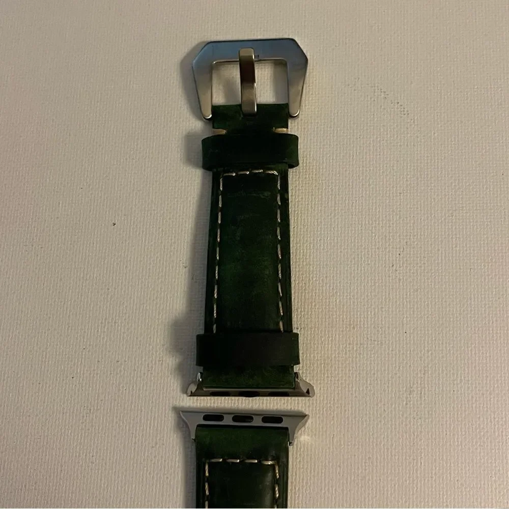 N/A green leather